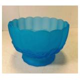 Vintage Indiana Glass Satin Blue Garland Pattern