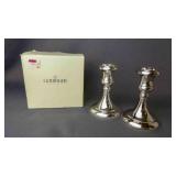 Set of 2 Silver-Plated Candlestick Console Holders