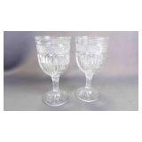 2 Vintage "Hanover" Pattern Iced Tea Stem Glasses