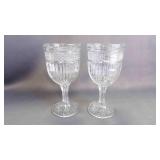 2 Beautiful Vintage "Raised Etched" Drink Glasses