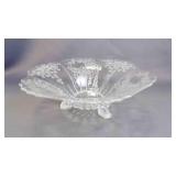 Beautiful Vintage "Flower Basket" Clear Glass Bowl