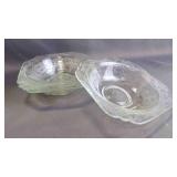 4 Vintage "Depression Pressed Glass" Soup Bowls