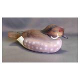 Hand Carved & Painted Wood Resin Duck Figurine