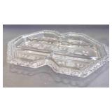 Elegant Vintage 5-Part Divided Relish Glass Tray