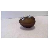 Vintage Brown Mist Hand Painted Egg Trinket Box