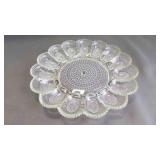 Beautiful Vintage Deviled Egg/Relish Glass Platter