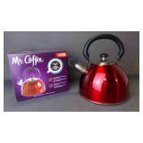 Mr. Coffee 2-Liter Whistling Hot Water Tea Kettle