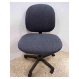 Gray Fabric Armless Swivel Desk Chair Rolling