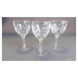 3 Beautiful Vintage Crystal Sherry/Brandy Glasses