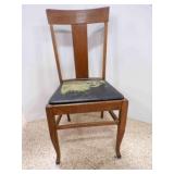 Vintage Paddle Back Chair Cushioned Seat is