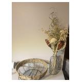 Wire Basket and Vase