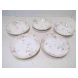 5 French Theodore Haviland Limoges 7" Bowls