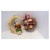 Vintage Christmas Ornaments - Moon & Snowman -