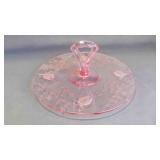 Vintage Pink Depression Glass Center-Handle Tray