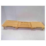 Natural Bamboo Foldable Expandable Bathtub Caddy