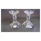Pair of Vintage Lead Crystal Candlestick Holders