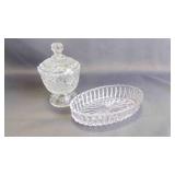 2 Vintage Intricate Cut Lead Crystal Glassware