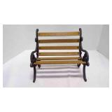 Vintage Mini Wood Slat & Cast Iron Park Bench