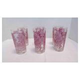 6 Vintage Royal China Memory Lane Pink/ Red