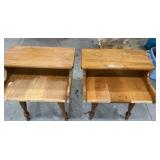 2 Vintage Side Tables 19" T