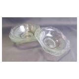 4 Vintage "Depression Pressed Glass" Soup Bowls
