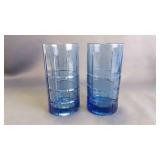 2 Vintage "Tartan" Anchor Hocking Iced Tea Glasses