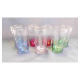 Set of 7 Vintage Mouth-Blown Tumbler Glasses