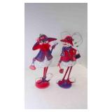 Vintage Whimsical Sheet Metal Art Snow Women
