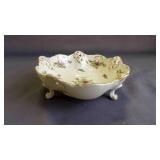 Charming Vintage Moss Rose Pierced Porcelain Dish