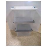 3 64 Quart Storage Tubs w/Locking Lids - USED