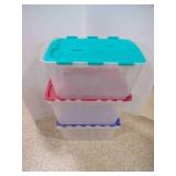 3 12 Gallon Storage Tubs w/Lids - USED