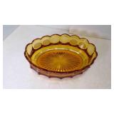 Vintage Fostoria Coin Glass Amber Oval Serving