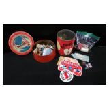 2 Vintage Cans Filled w/Sewing Items & Buttons