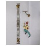 3 Vintage Items: Marine's Ladder Watch Bracelet