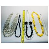 5 Vintage Bead Necklaces longest 24'-some multi