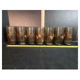 7 Butterfly & Flower motif tumblers, 5' tall