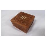 Beautifully Hand-Carved Wood Trinket Box