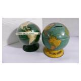 Vintage Litho & Plastic World Globe Money Banks