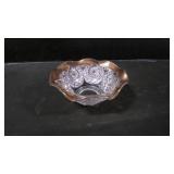 Vintage Pressed Whirligig Etched Glass Fruit Bowl