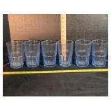 6 Vintage light blue tumblers, 5 1/4' tall