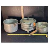 Vinage Sauce pan, double boiler, food mill