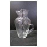 Vintage Elegant Optic Swirl Clear Glass Pitcher