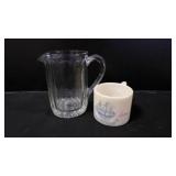 Vintage Paneled Glass Pitcher & Old Spice Mug