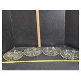4 clear glass apple shaped lunch plates