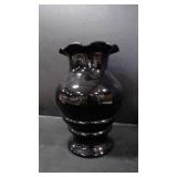 Vintage Louie Glass Co. Black Amethyst Glass Vase