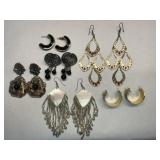 6 pr Pierced Earrings-Fashion Costume Jewelry