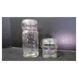2 Vintage Atlas Good Luck Mason Jars w/Bail Lids