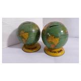 Vintage Lithograph 'Globe Bank' Coin/Money Banks