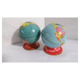 Vintage Lithograph 'World Globe' Coin/Money Banks