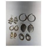 6 pr Pierced Hoop Earrings-Fashion Costume Jewelry